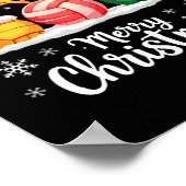 Volleybal Rendier Santa Elf Vrolijk Kerstfeest Poster (Hoek)