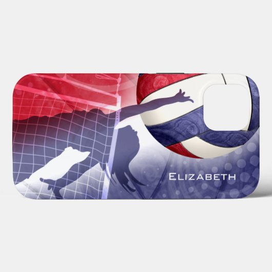 volleybal rode witte vrouwen Case-Mate iPhone case (Achterkant (horizontaal))