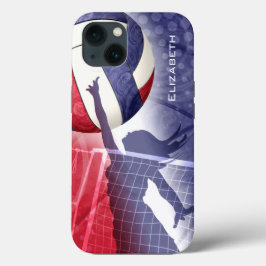 volleybal rode witte vrouwen Case-Mate iPhone case