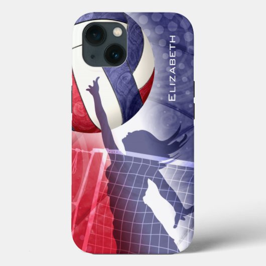 volleybal rode witte vrouwen Case-Mate iPhone case (Achterkant)