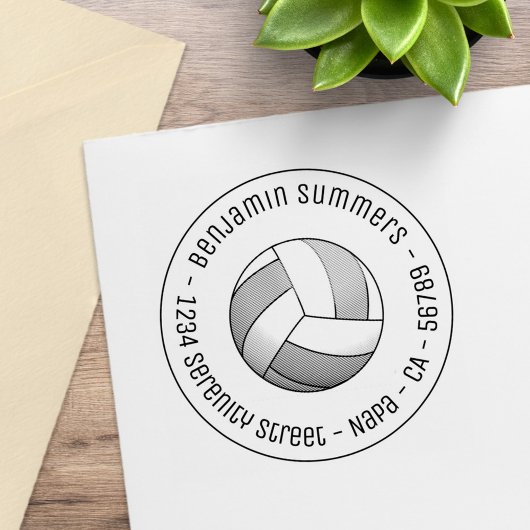 Volleybal Rond Adres Rubberstempel