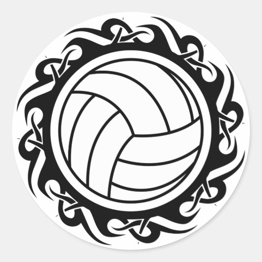 volleybal ronde sticker (Voorkant)