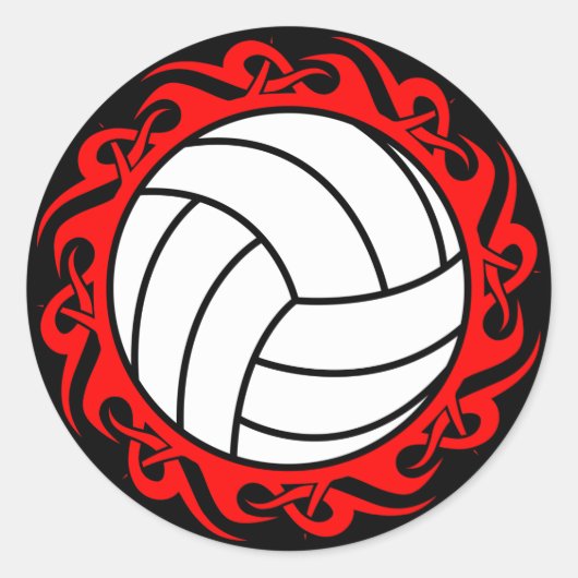 volleybal ronde sticker (Voorkant)