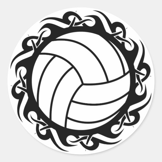 volleybal ronde sticker (Voorkant)
