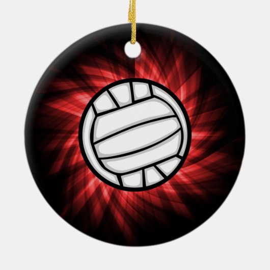 Volleybal, rood keramisch ornament (Achterkant)