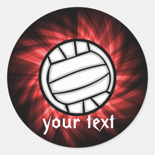 Volleybal, rood ronde sticker (Voorkant)