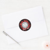Volleybal, rood ronde sticker (Envelop)