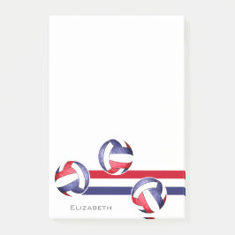 Volleybal rood wit blauw post-it® notes