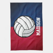 Volleybal; Rood, Wit, en Blauw Theedoek (Verticaal)