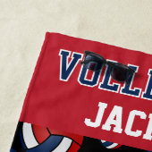 Volleybal - Rood, wit en marineblauw handdoek (In situ)