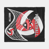 Volleybal 🏐 - Rood, wit en zwart Fleece Deken (Voorkant (Horizontaal))