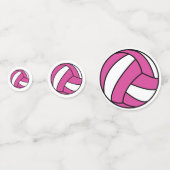 Volleybal roze confetti (Voorkanten)
