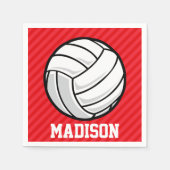 Volleybal; Scarlet Red Stripes Servetten (Voorkant)
