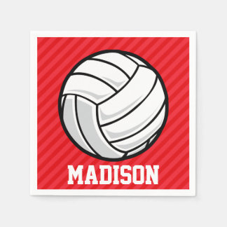 Volleybal; Scarlet Red Stripes Servetten