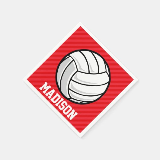 Volleybal; Scarlet Red Stripes Servetten (Hoek)