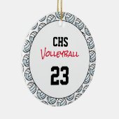 Volleybal School Team Sport Speler NUMMER Fun Keramisch Ornament (Rechts)