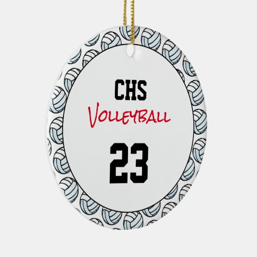 Volleybal School Team Sport Speler NUMMER Fun Keramisch Ornament (Rechts)