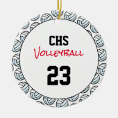 Volleybal School Team Sport Speler NUMMER Fun Keramisch Ornament (Voorkant)