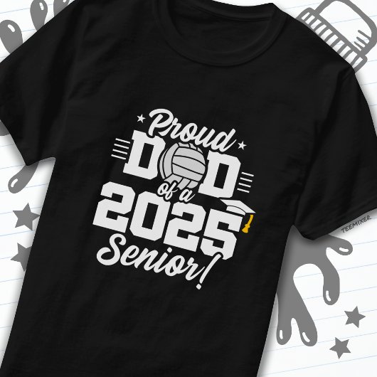 Volleybal Senior Class 2025 Afstuderen Trots Pap T-shirt