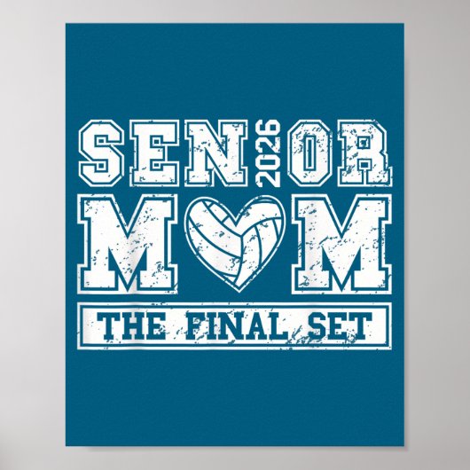 Volleybal Senior Moeder Klas 2026 Illustratie Poster (Voorkant)