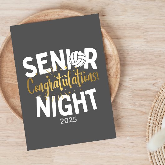 Volleybal Senior Night Felicitaties Jaar Kaart