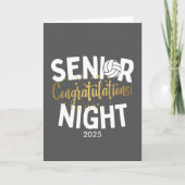 Volleybal Senior Night Felicitaties Jaar Kaart (Voorkant)