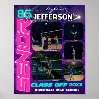 Volleybal Senior Night Foto Collage Poster