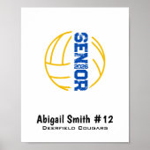 Volleybal Senior Night Poster voor Handtekeningen (Voorkant)