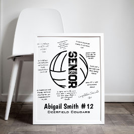 Volleybal Senior Night Poster voor Handtekeningen