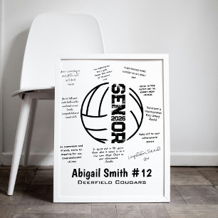 Volleybal Senior Night Poster voor Handtekeningen