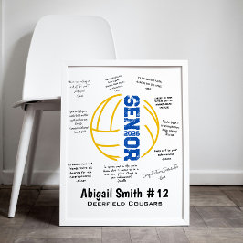 Volleybal Senior Night Poster voor Handtekeningen
