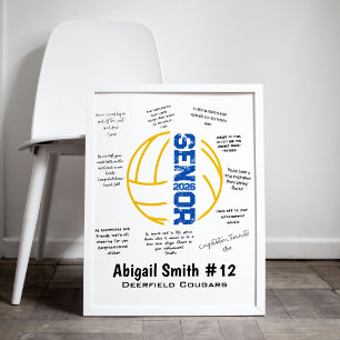 Volleybal Senior Night Poster voor Handtekeningen
