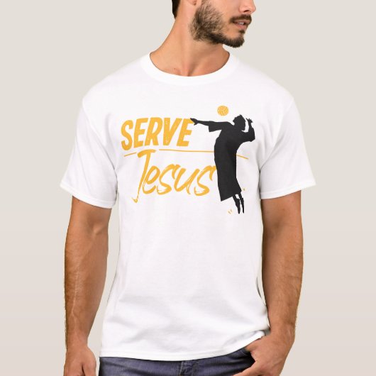 Volleybal Serve Jesus Christelijk T-shirt (Voorkant)