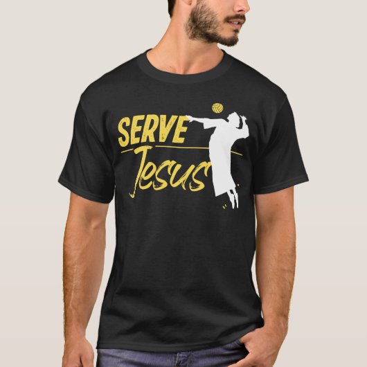 Volleybal Serve Jesus Christelijk T-shirt (Voorkant)