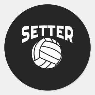 Volleybal Setter Volleybal met Gezegden Ronde Sticker