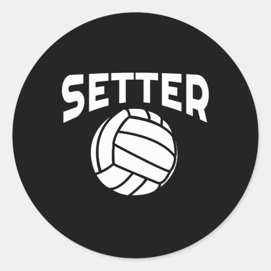 Volleybal Setter Volleybal met Gezegden Ronde Sticker (Voorkant)