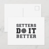 Volleybal setters doen het beter volleybal cadeau briefkaart (Voorkant / Achterkant)