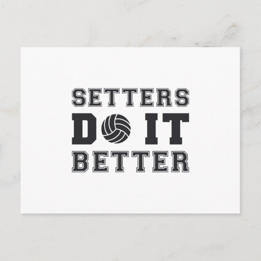 Volleybal setters doen het beter volleybal cadeau briefkaart (Voorkant)