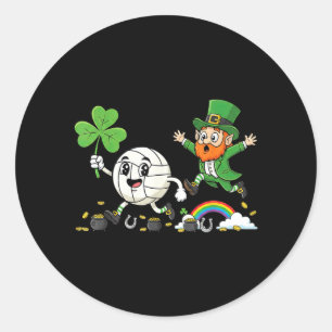 Volleybal Shamrock Clover St. Patrick's Dag Dames Ronde Sticker