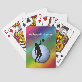 Volleybal Silhouette Mannelijke speler en bal Pokerkaarten