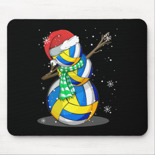 Volleybal Sneeuwman Dabbing Grappige Kerstcadeau P Muismat