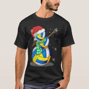 Volleybal Sneeuwman Dabbing Grappige Kerstcadeau P T-shirt