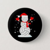 Volleybal Sneeuwman Grappige Kerstdagen Ronde Button 5,7 Cm (Voorkant)