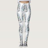 Volleybal Sneeuwman Kerst Leggings (Voorkant)