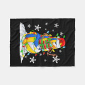 Volleybal Sneeuwman Kerstboom Lights Xmas Pus Fleece Deken (Voorkant (Horizontaal))