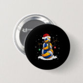 Volleybal Sneeuwman Kerstman Hoed Kerstpyjama Ronde Button 5,7 Cm (Voorkant /achterkant)