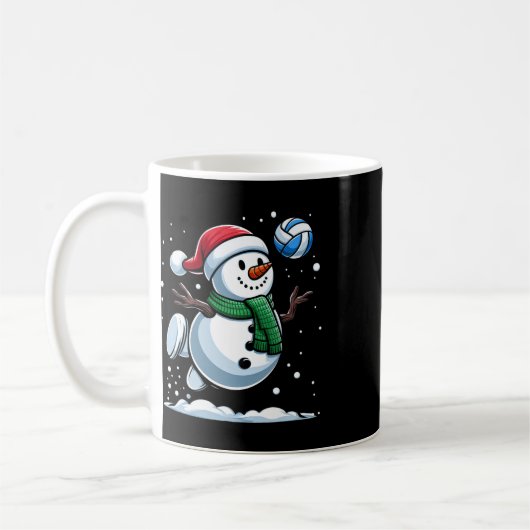 Volleybal Sneeuwman Kerstman Kerstman Kerstmisjong Koffiemok (Links)