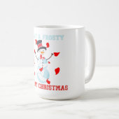 Volleybal Sneeuwman Vrolijk Kerstfeest Koffiemok (Voorkant rechts)