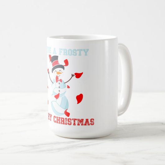 Volleybal Sneeuwman Vrolijk Kerstfeest Koffiemok (Voorkant rechts)
