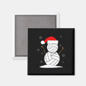 Volleybal Sneeuwman Xmas Magneet (Voorkant / Achterkant)